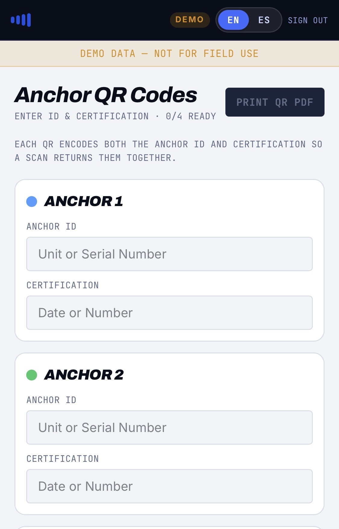 AnchorLink report and history view